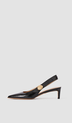 Black Cleo Patent Leather Slingbacks - Joseph