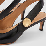 Black Cleo Patent Leather Slingbacks - Joseph