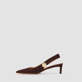Purple Cleo Suede Slingback Shoes - Joseph