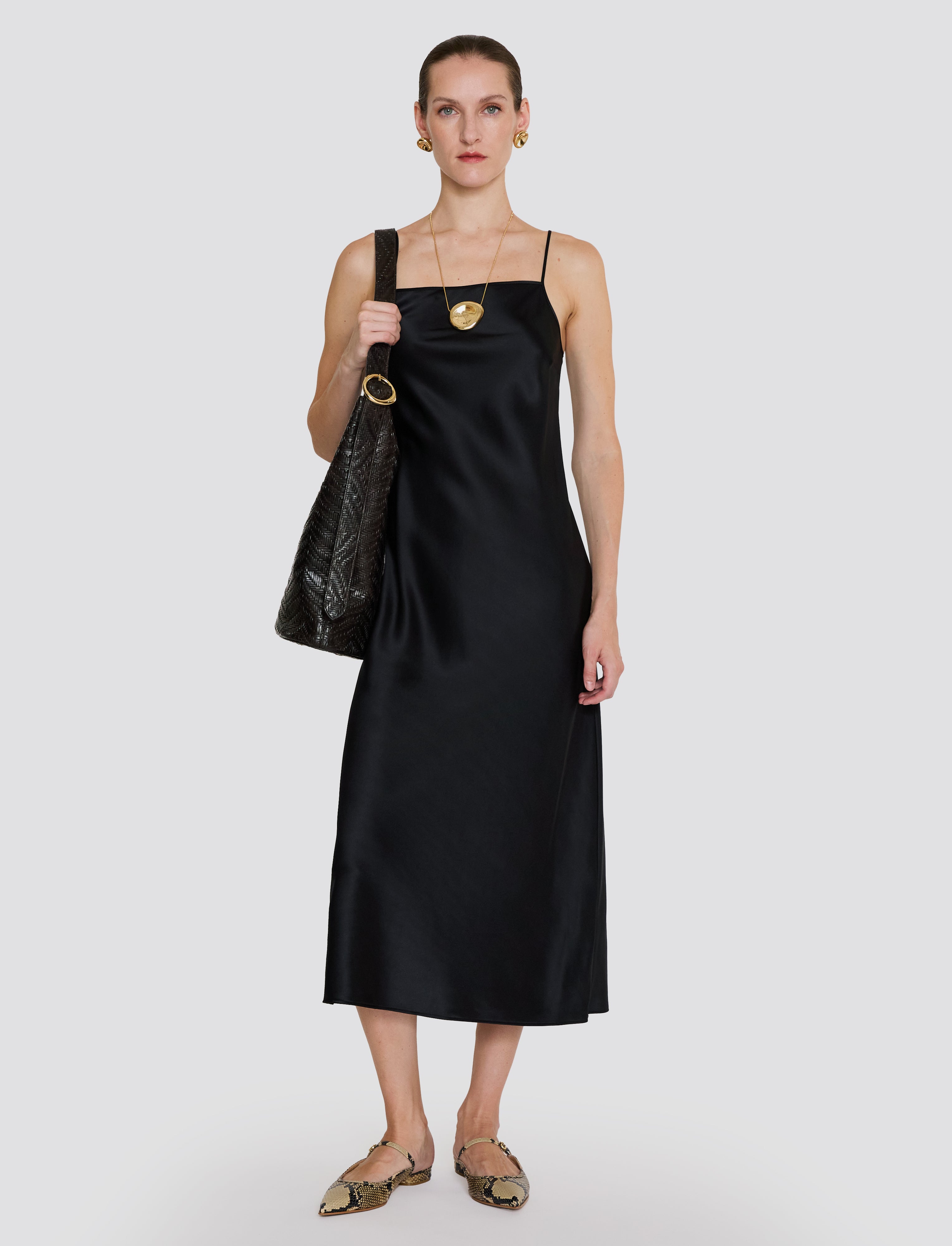 黒-cloe-silk-satin-ドレス-JOSEPH