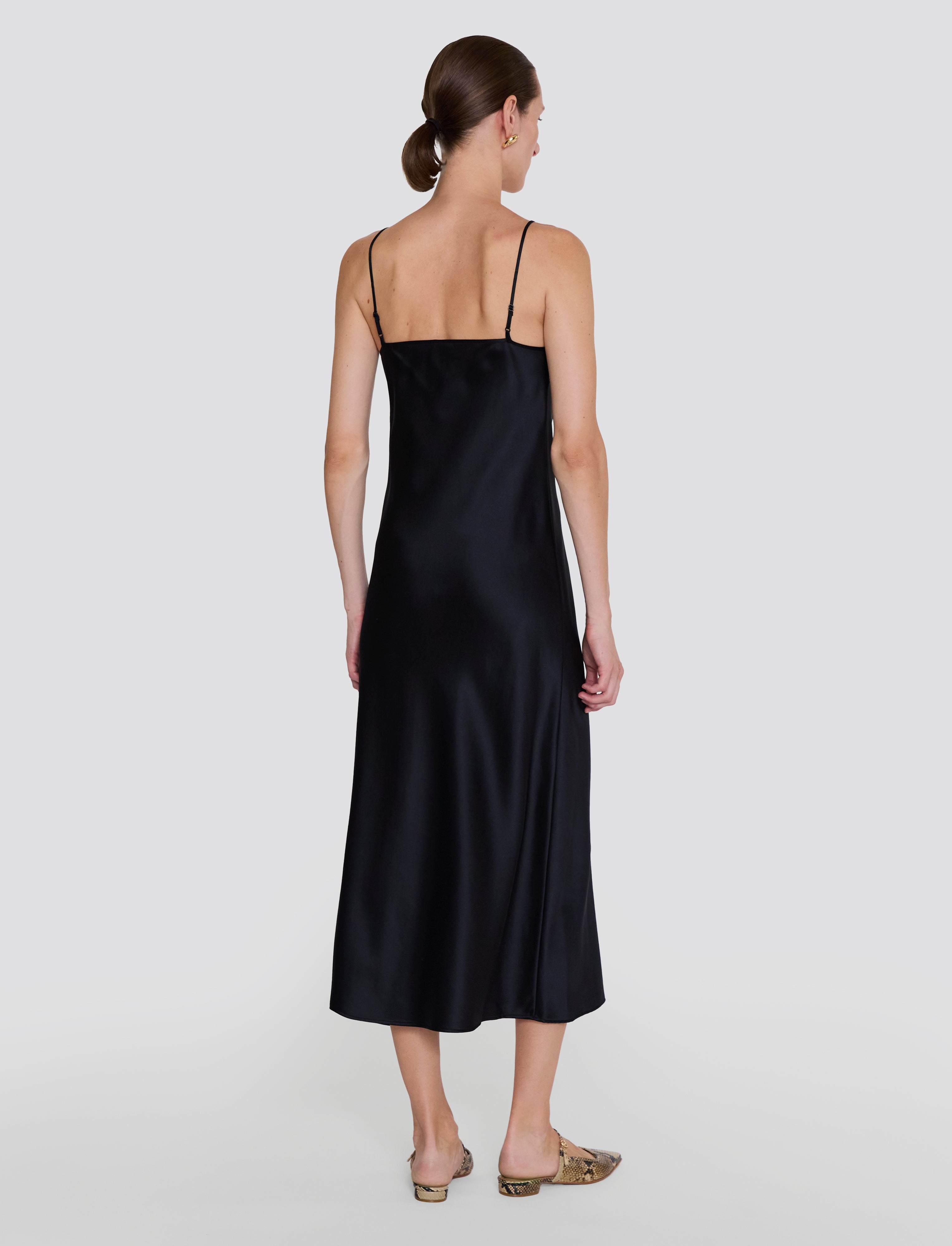 黒-cloe-silk-satin-ドレス-JOSEPH