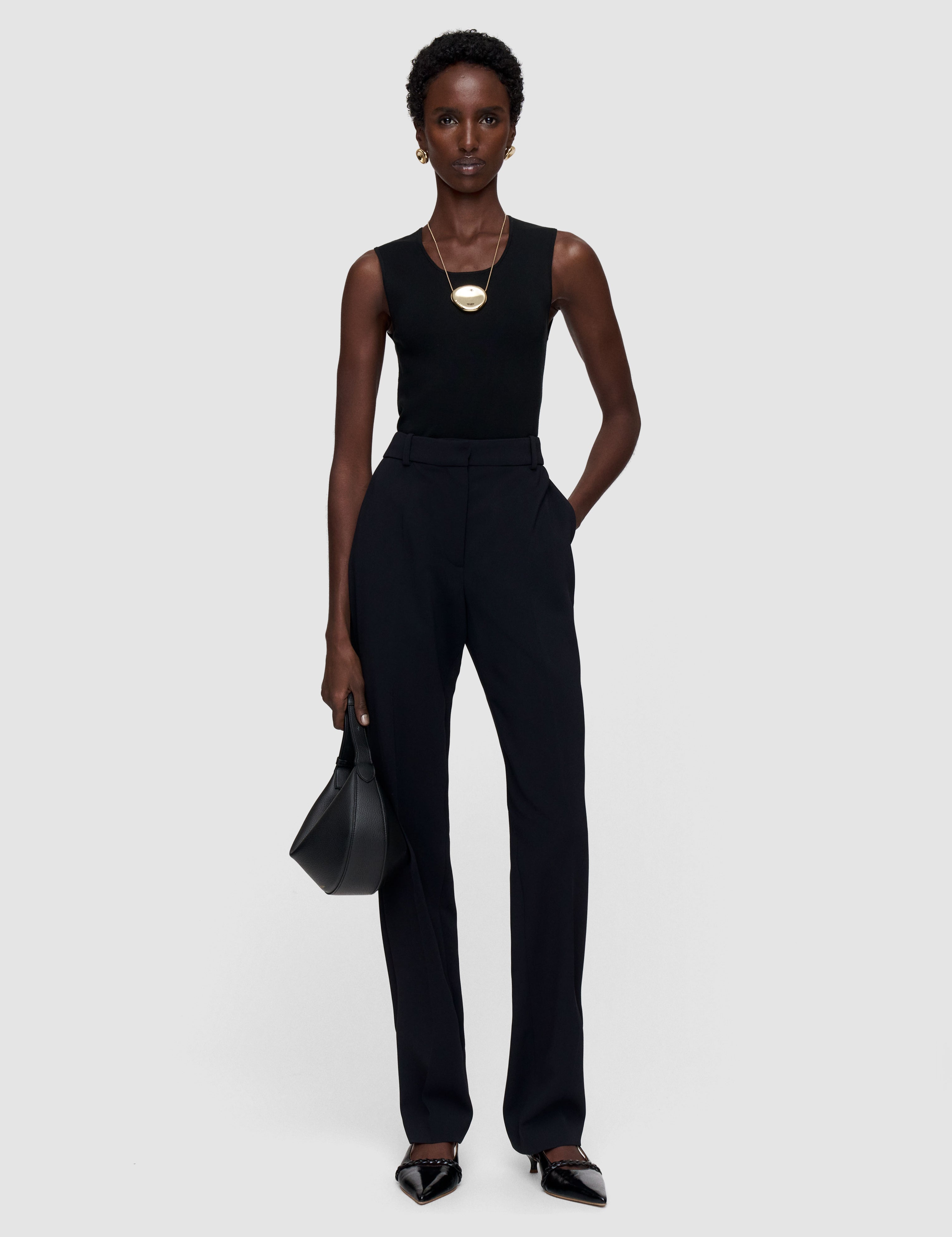 Black Colburn Comfort Cady Trousers - Joseph