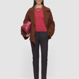 Brown Coleman Long Gabardine Stretch Trousers - Joseph