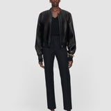 Black Coleman Long Gabardine Stretch Trousers - Joseph