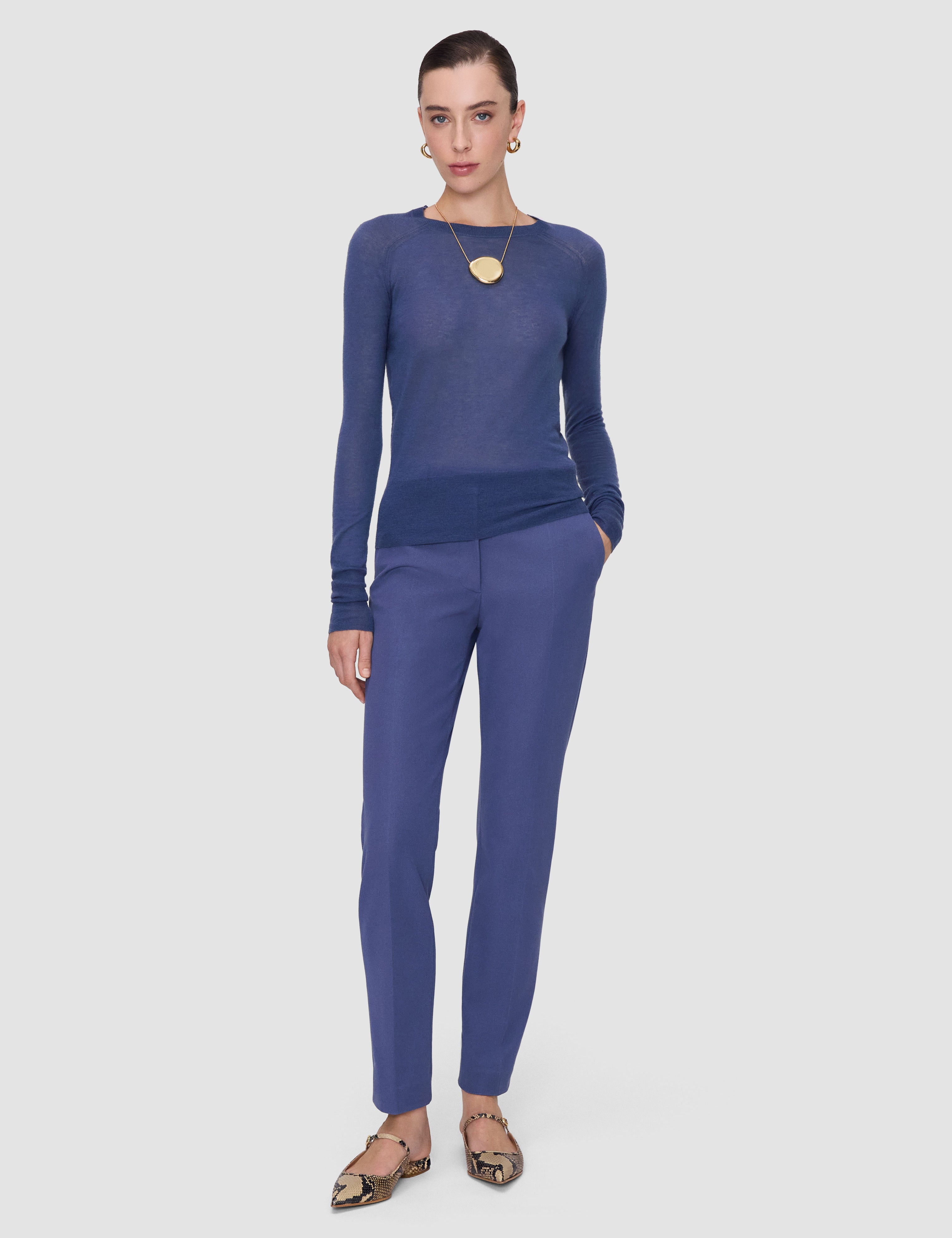 Blue Coleman Long Gabardine Stretch Trousers - Joseph