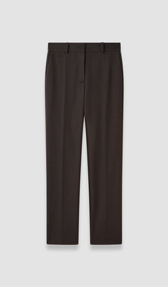 Brown Coleman Long Gabardine Stretch Trousers - Joseph