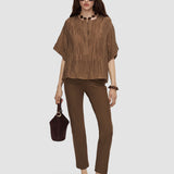 Brown Coleman Long Gabardine Stretch Trousers - Joseph