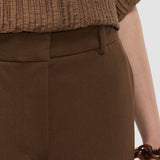 Brown Coleman Long Gabardine Stretch Trousers - Joseph