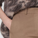 Brown Coleman Long Gabardine Stretch Trousers - Joseph