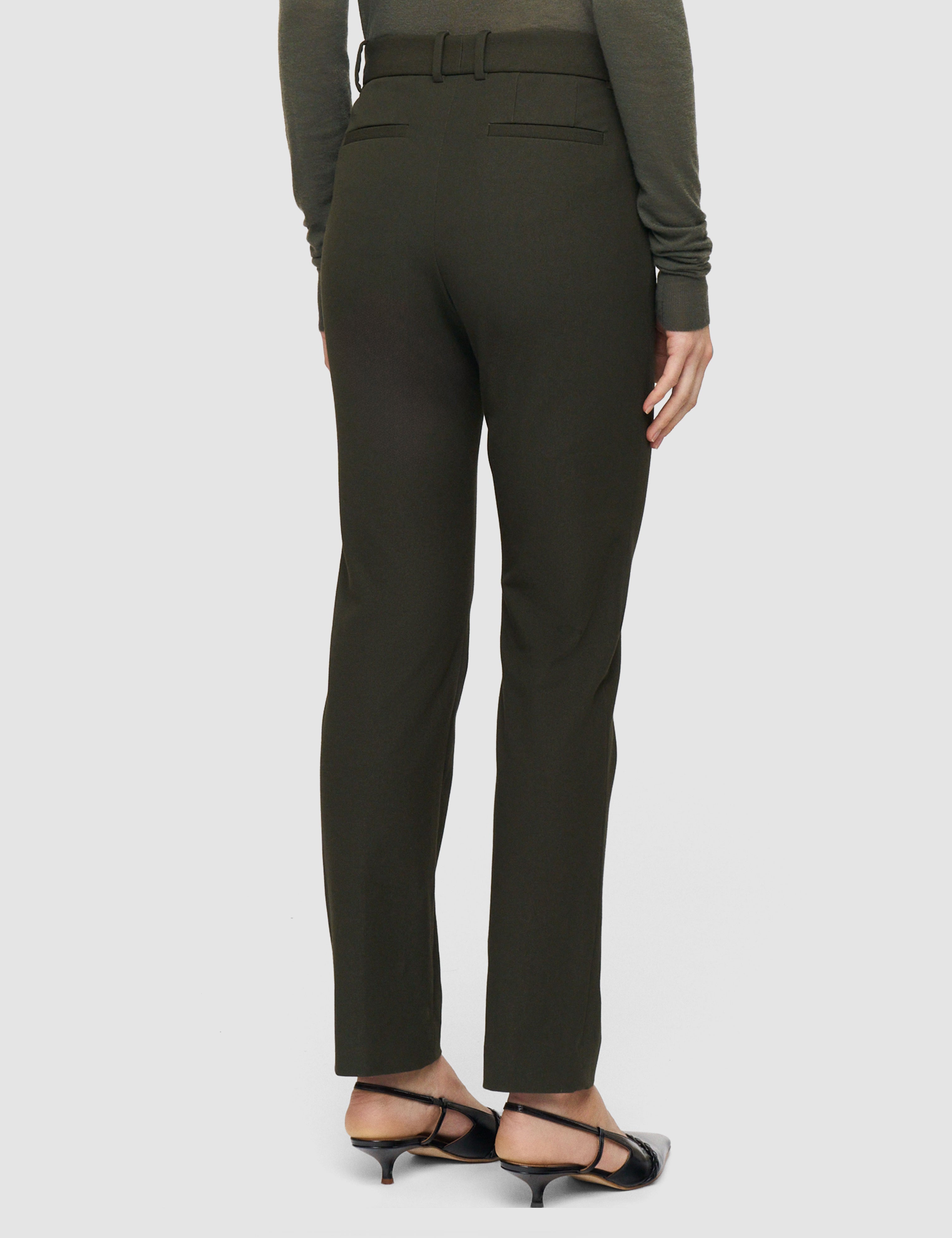 Green Coleman Long Gabardine Stretch Trousers - Joseph