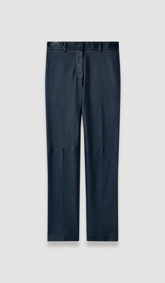 Blue Coleman Long Leather Stretch Trousers - Joseph