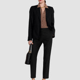 Black Coleman Long Wool Tailoring Stretch Trousers - Joseph