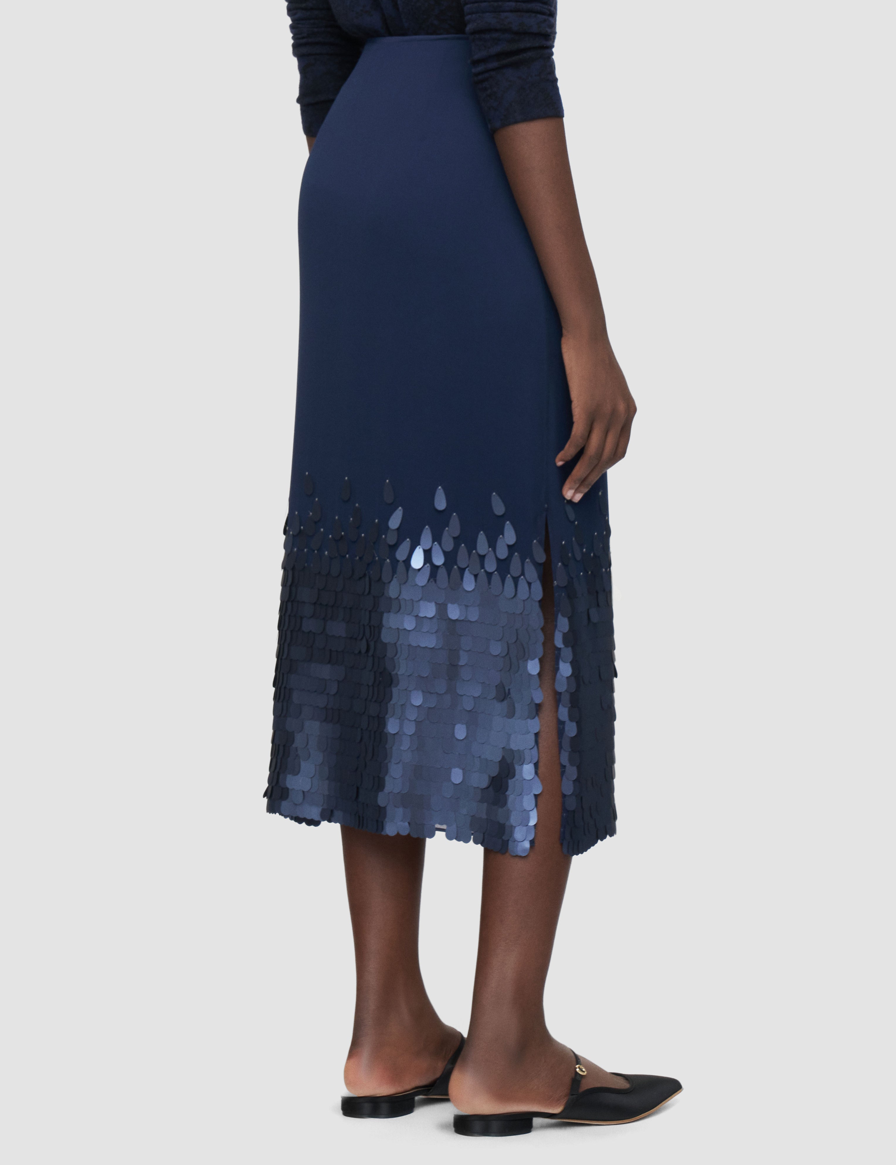 Blue Connie Chiffon Sequins Skirt - Joseph