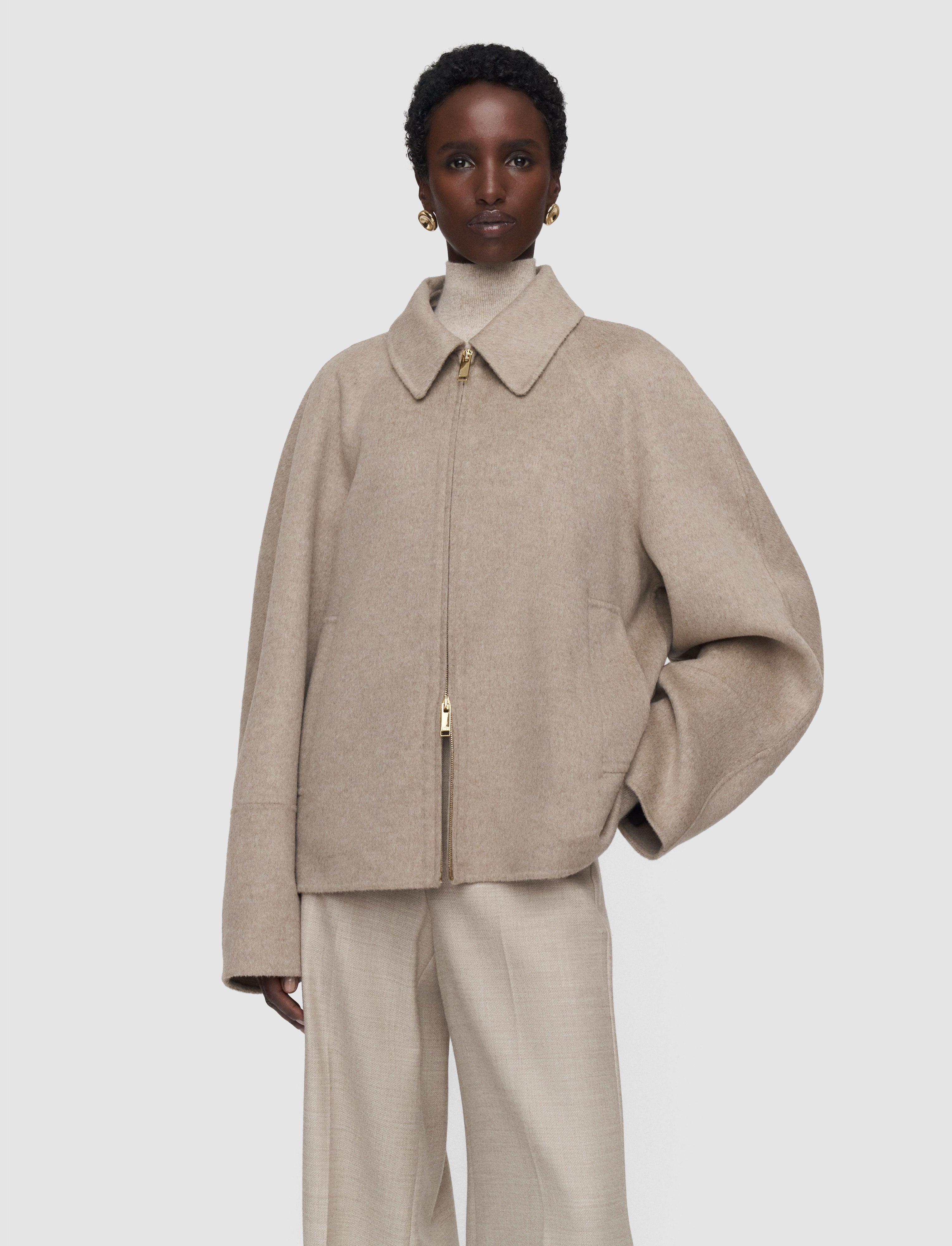 Cooksey Double Face Cashmere Jacket in White | JOSEPH GB