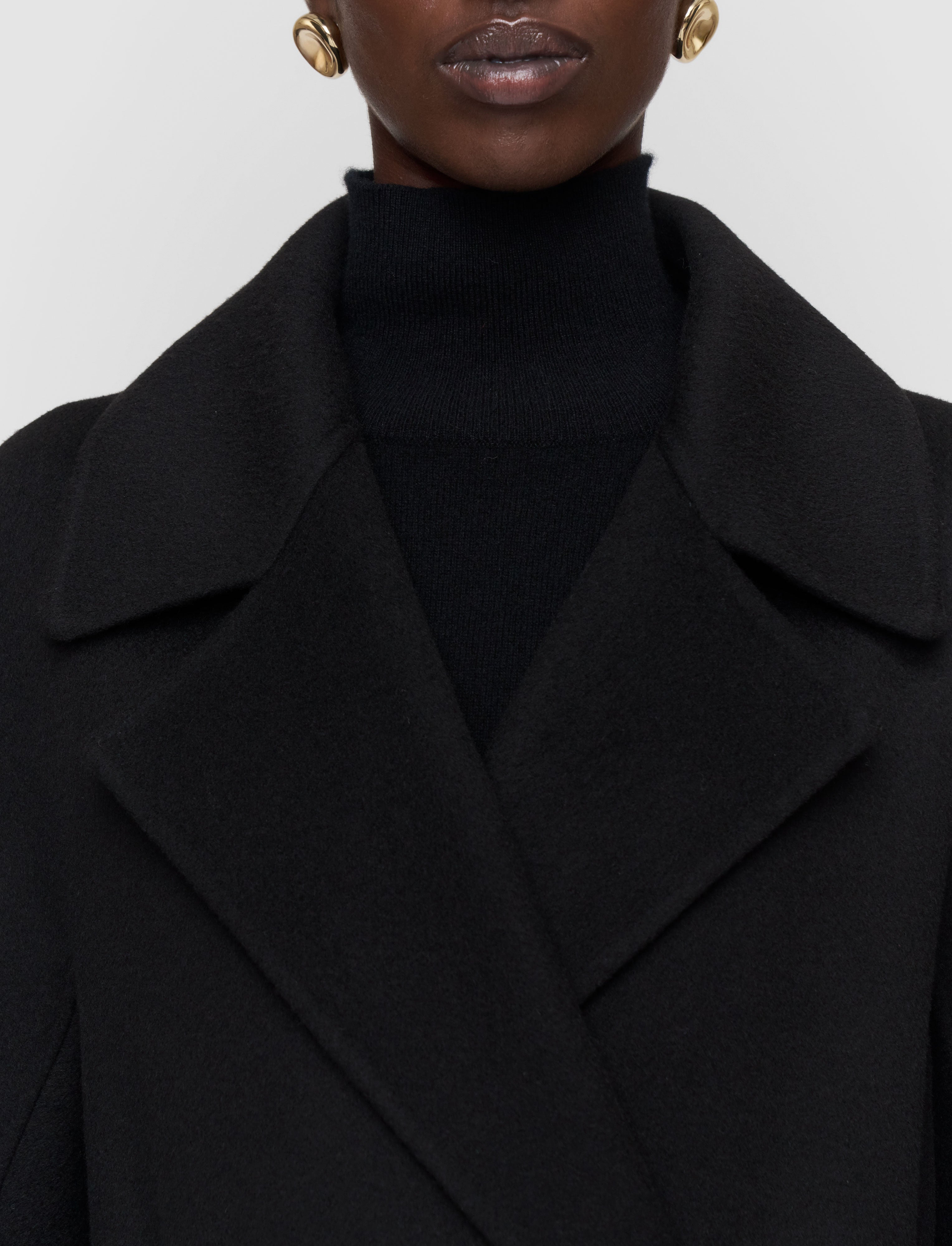 Costana Double Face Cashmere Coat in Black | JOSEPH US