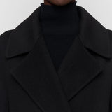Black Costana Double Face Cashmere Coat - Joseph