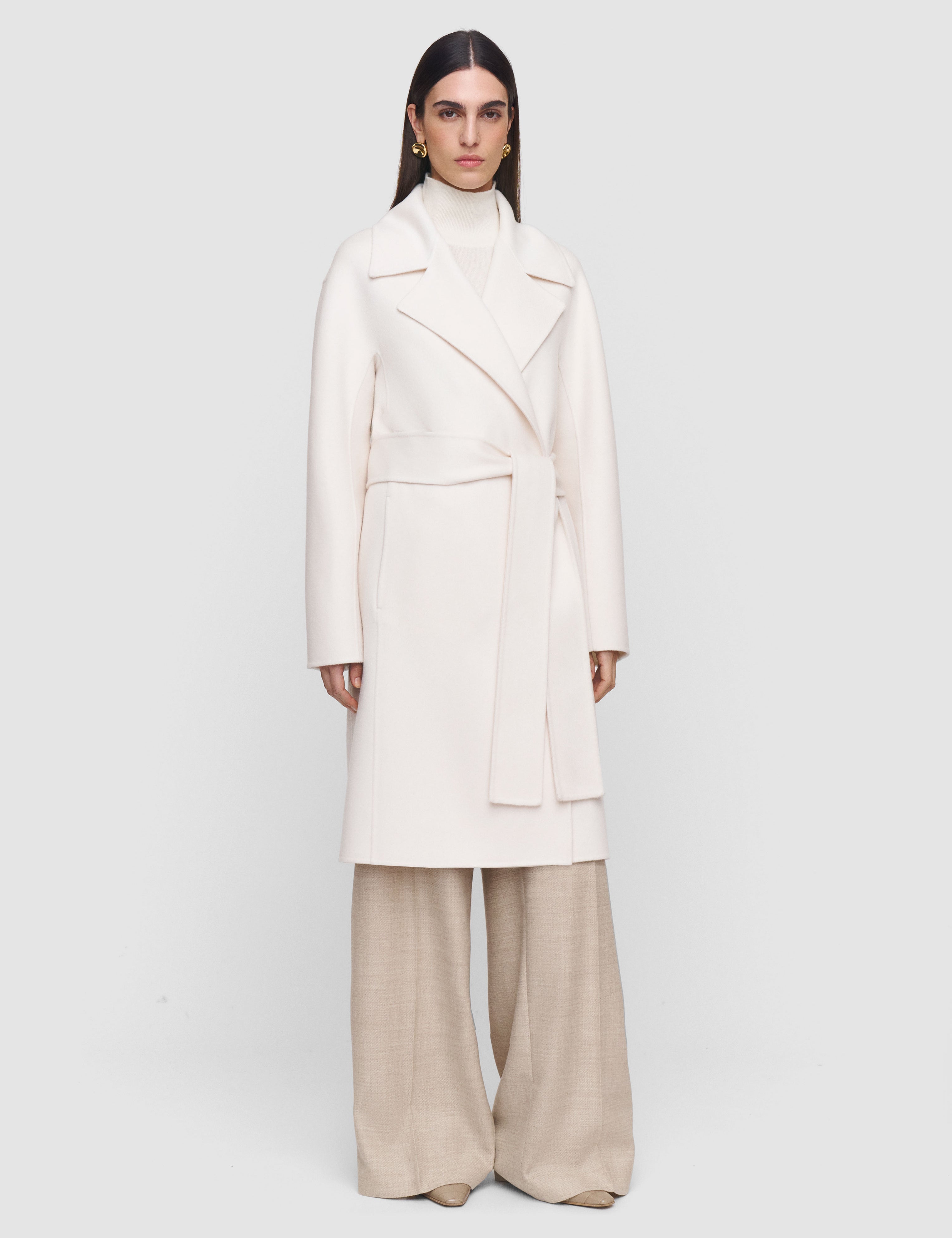 White Costana Double Face Cashmere Coat - Joseph