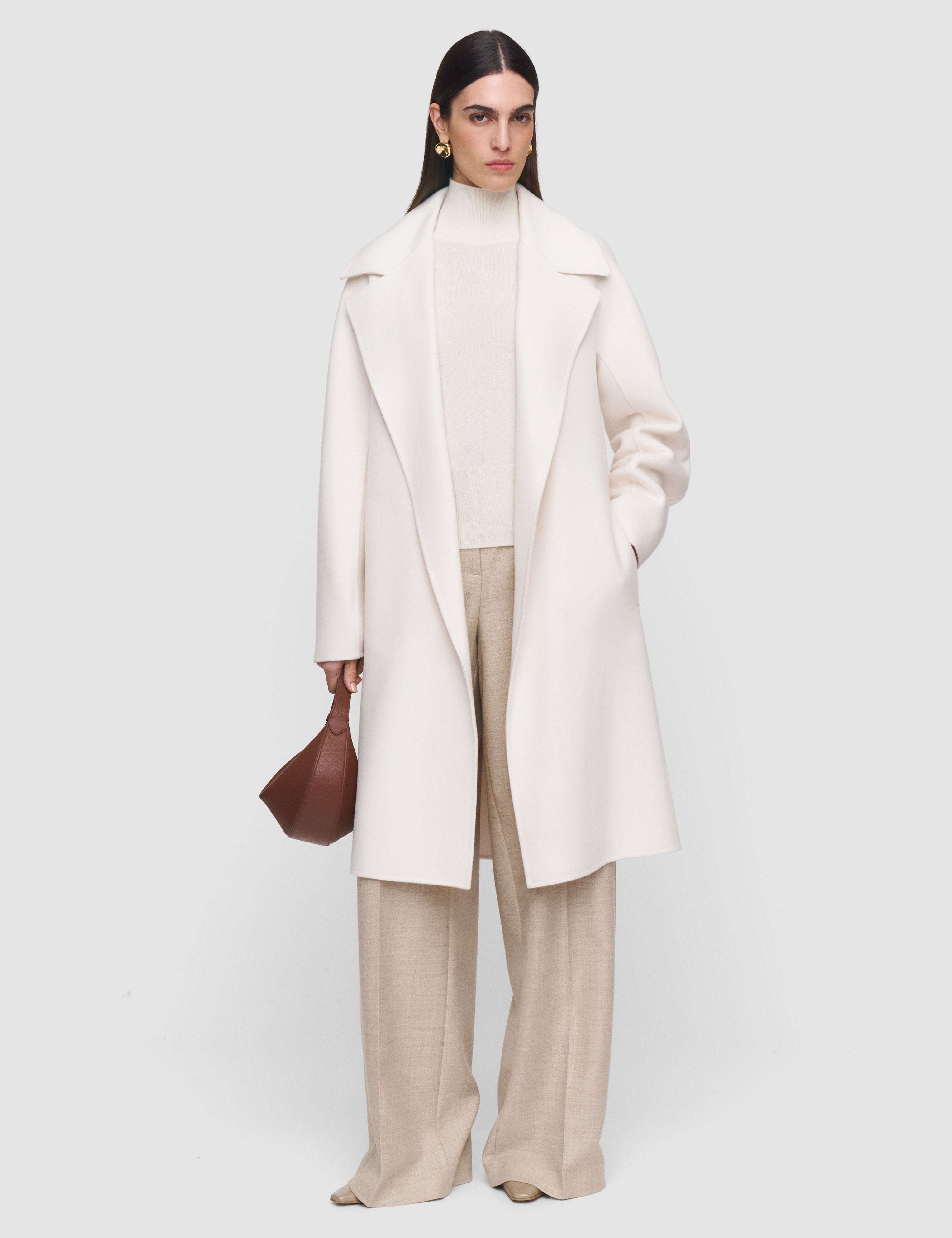 White Costana Double Face Cashmere Coat - Joseph