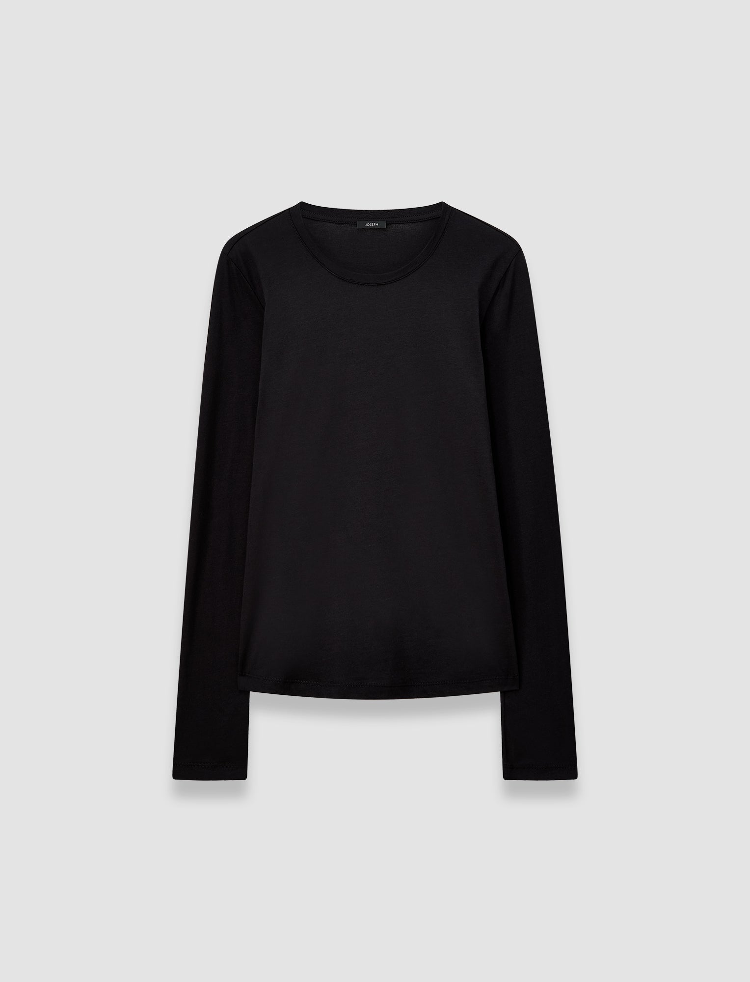 ブラック-cotton-silk-jersey-長袖tシャツ-JOSEPH