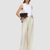 White Cotton Silk Jersey Tank Top - Joseph