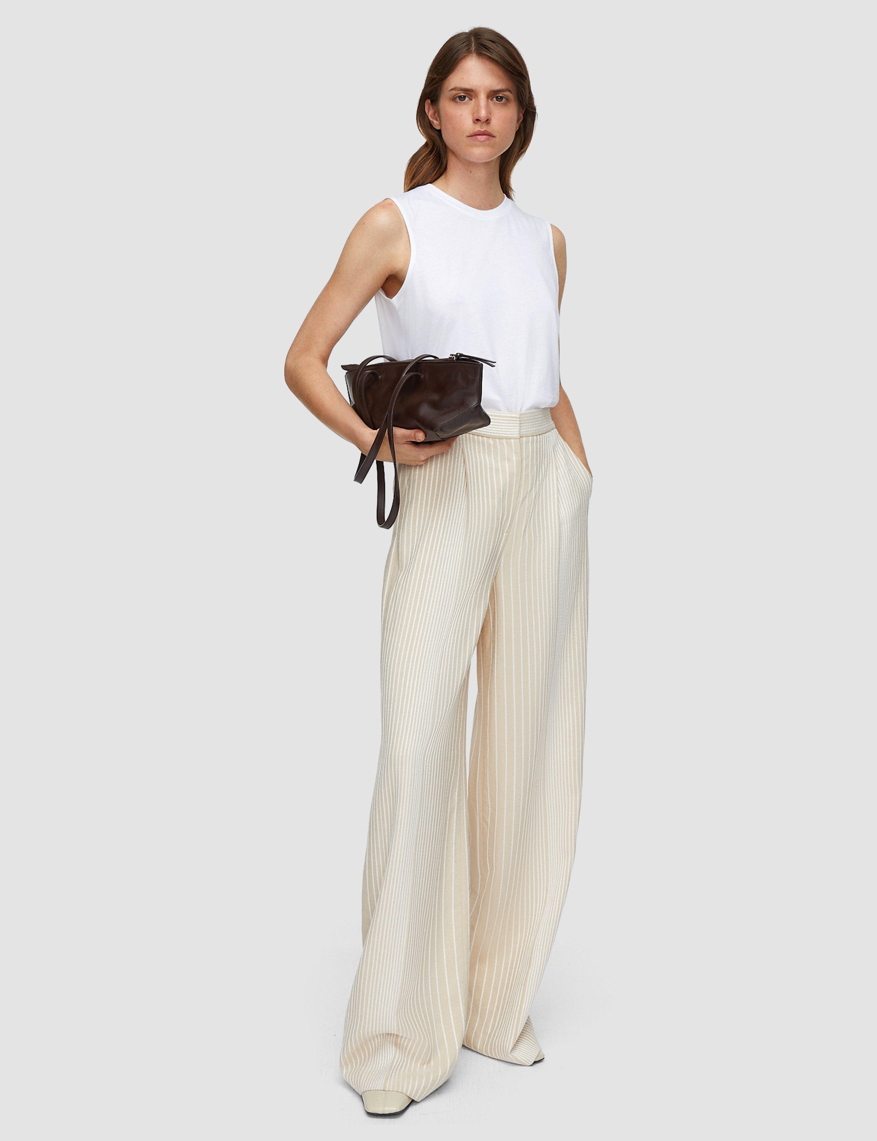 White Cotton Silk Jersey Tank Top - Joseph