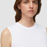 White Cotton Silk Jersey Tank Top - Joseph