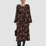 Brown Cupid Tortoiseshell Crepe Dress - Joseph