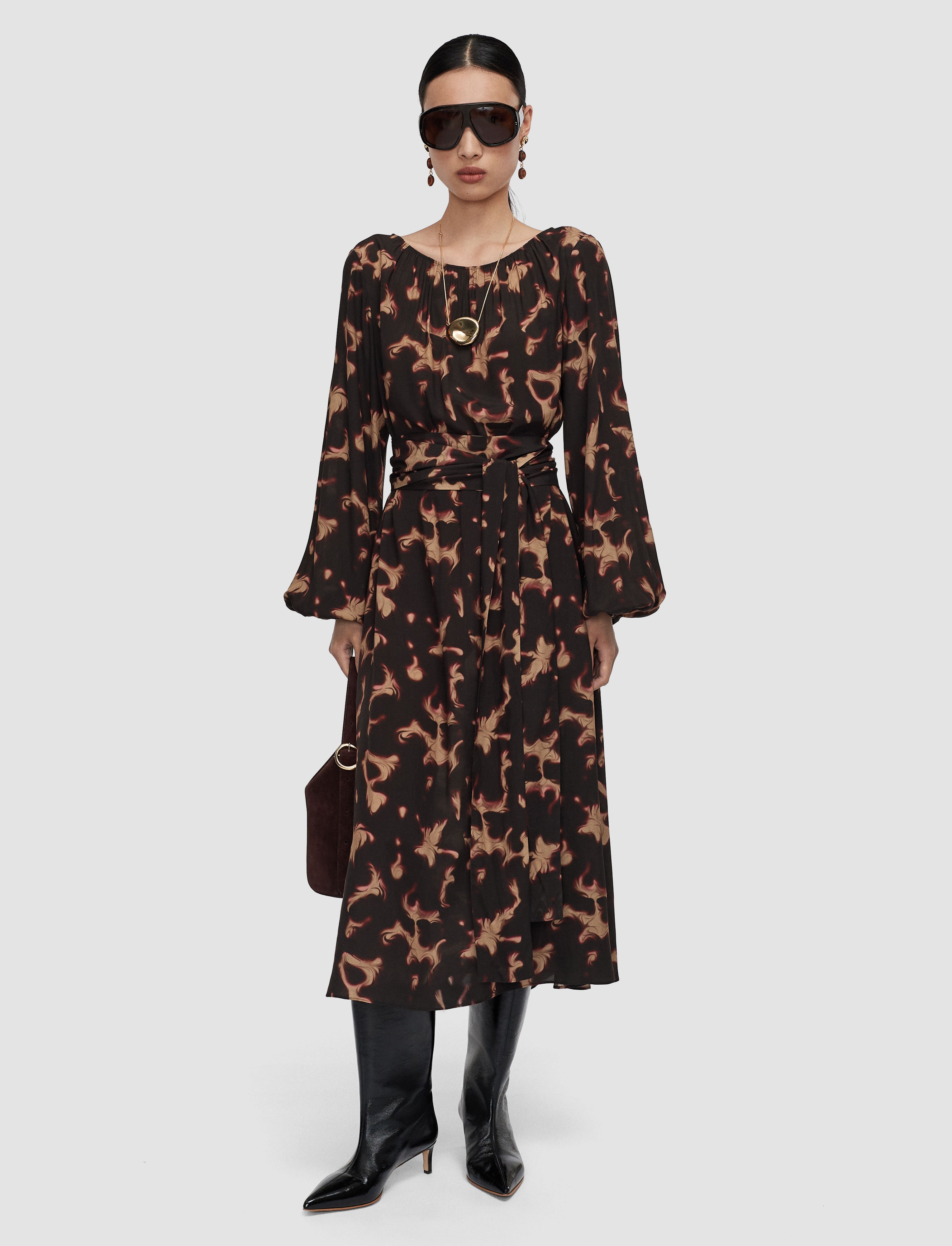 brown-cupid-tortoiseshell-crepe-dress-JOSEPH