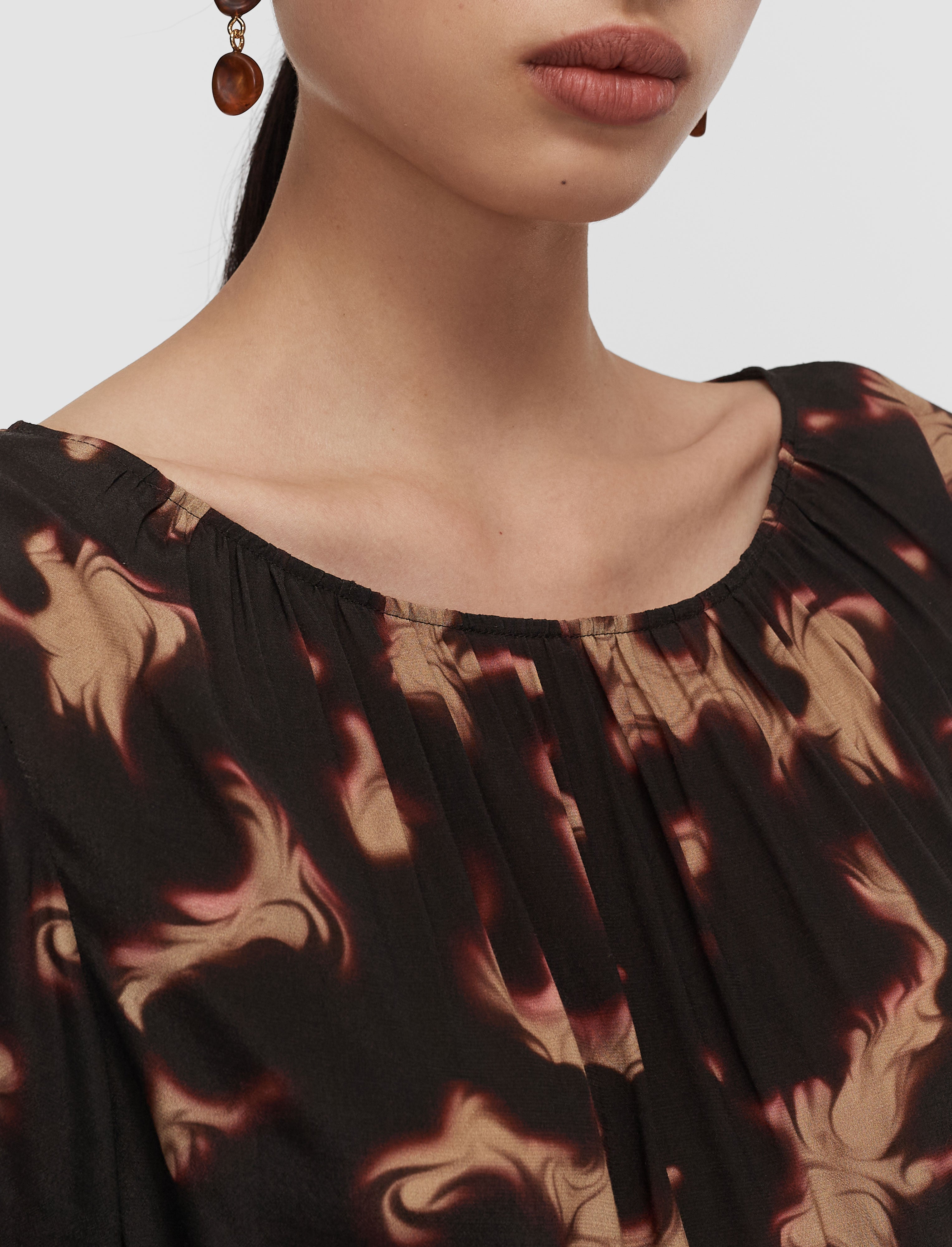 ローズベージュ×濃茶 着物ドレス 150センチ Cupid Tortoiseshell Crepe ドレス - 茶色 | JOSEPH JP