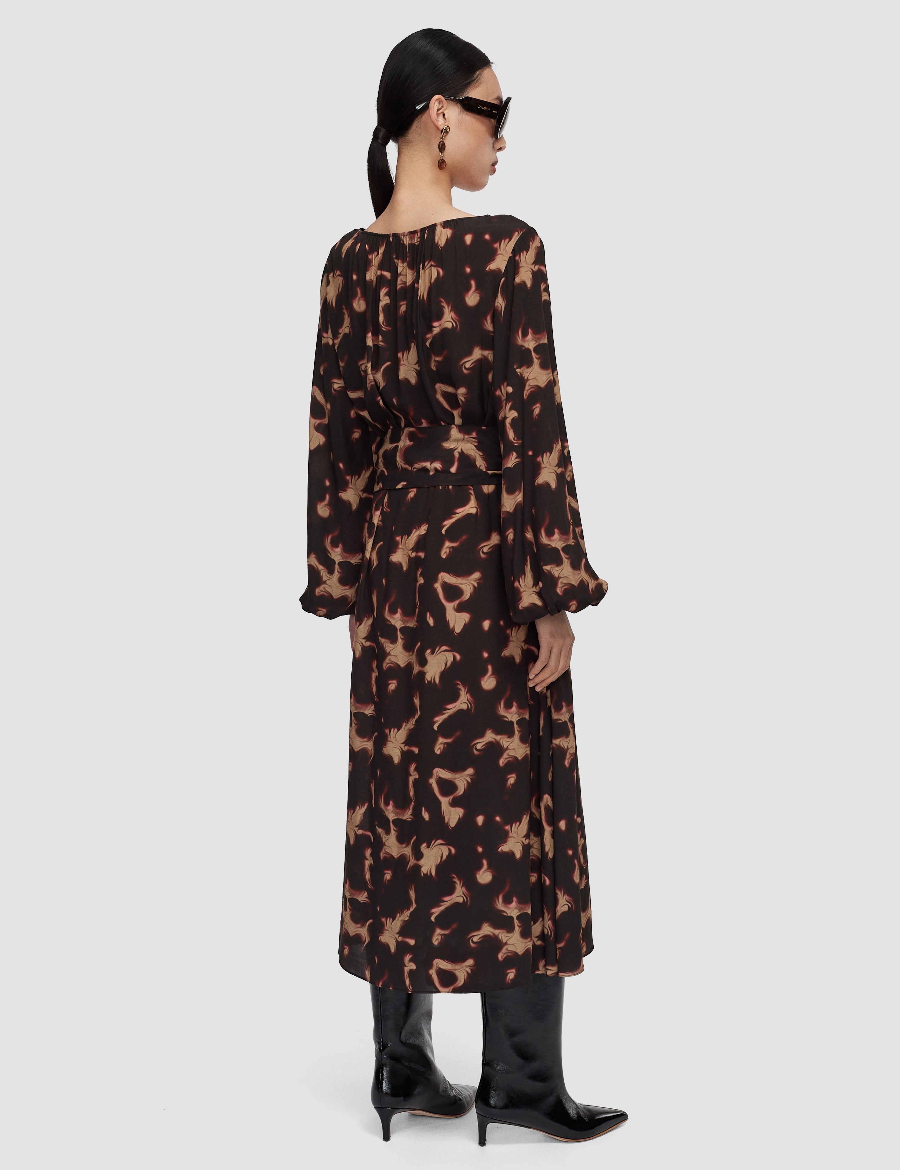 Brown Cupid Tortoiseshell Crepe Dress - Joseph