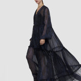 Blue Dalores Snake Lurex Chiffon Dress - Joseph