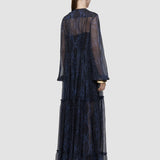 Blue Dalores Snake Lurex Chiffon Dress - Joseph