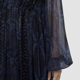 Blue Dalores Snake Lurex Chiffon Dress - Joseph