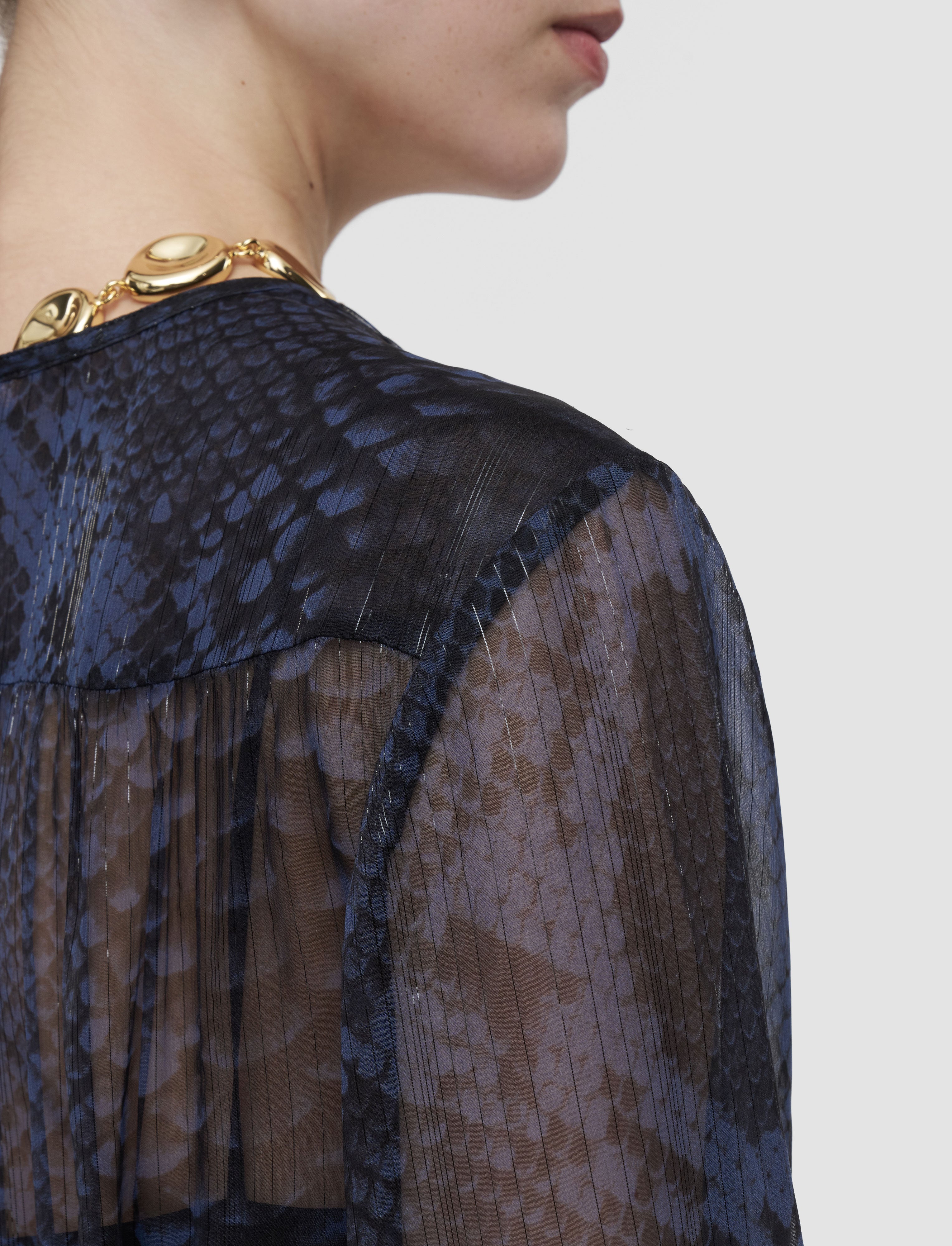 blue-dalores-snake-lurex-chiffon-dress-JOSEPH