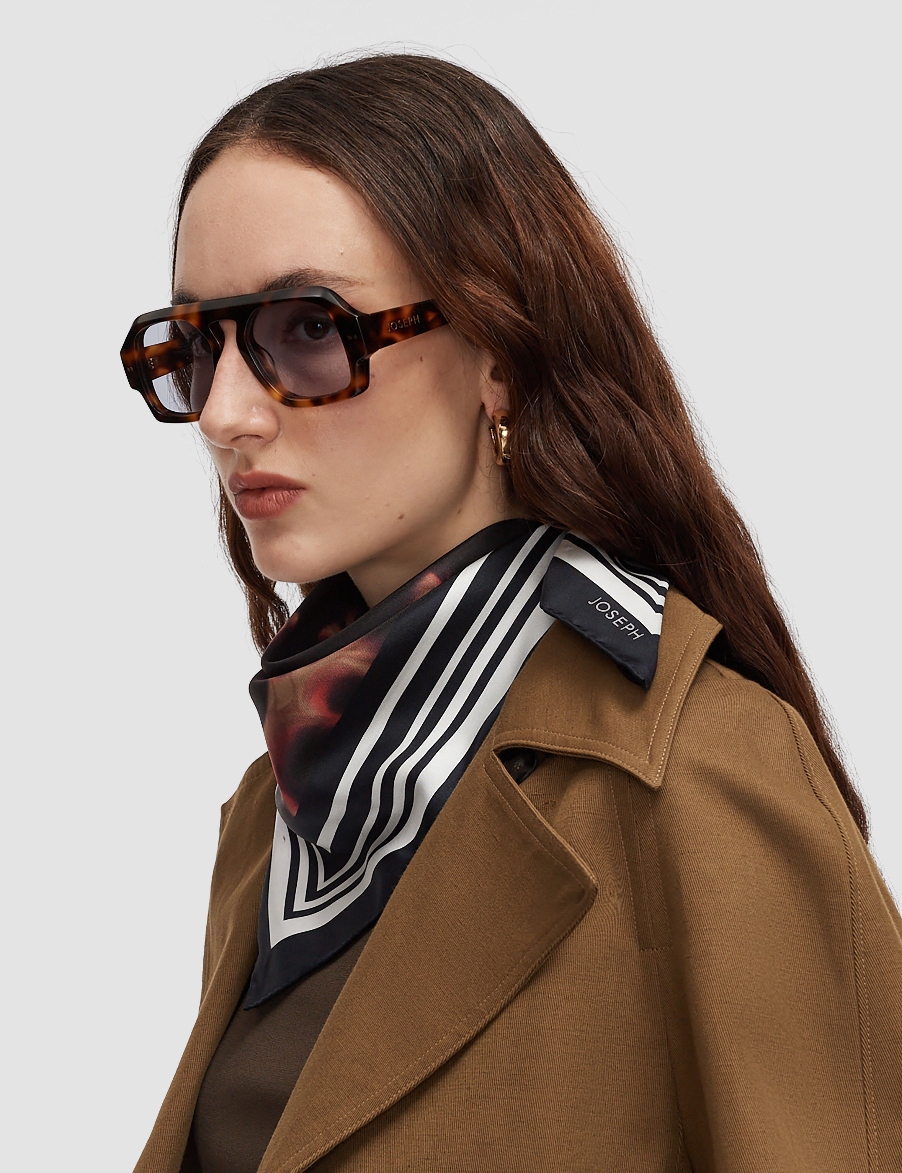 Brown Danica Silk Scarf - Joseph