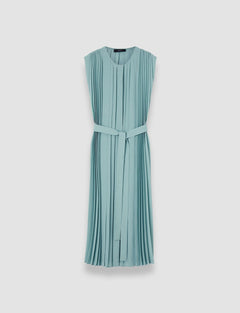 Blue Davide Airy Plissé Dress - Joseph