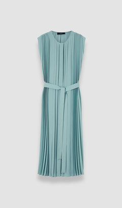 Blue Davide Airy Plissé Dress - Joseph