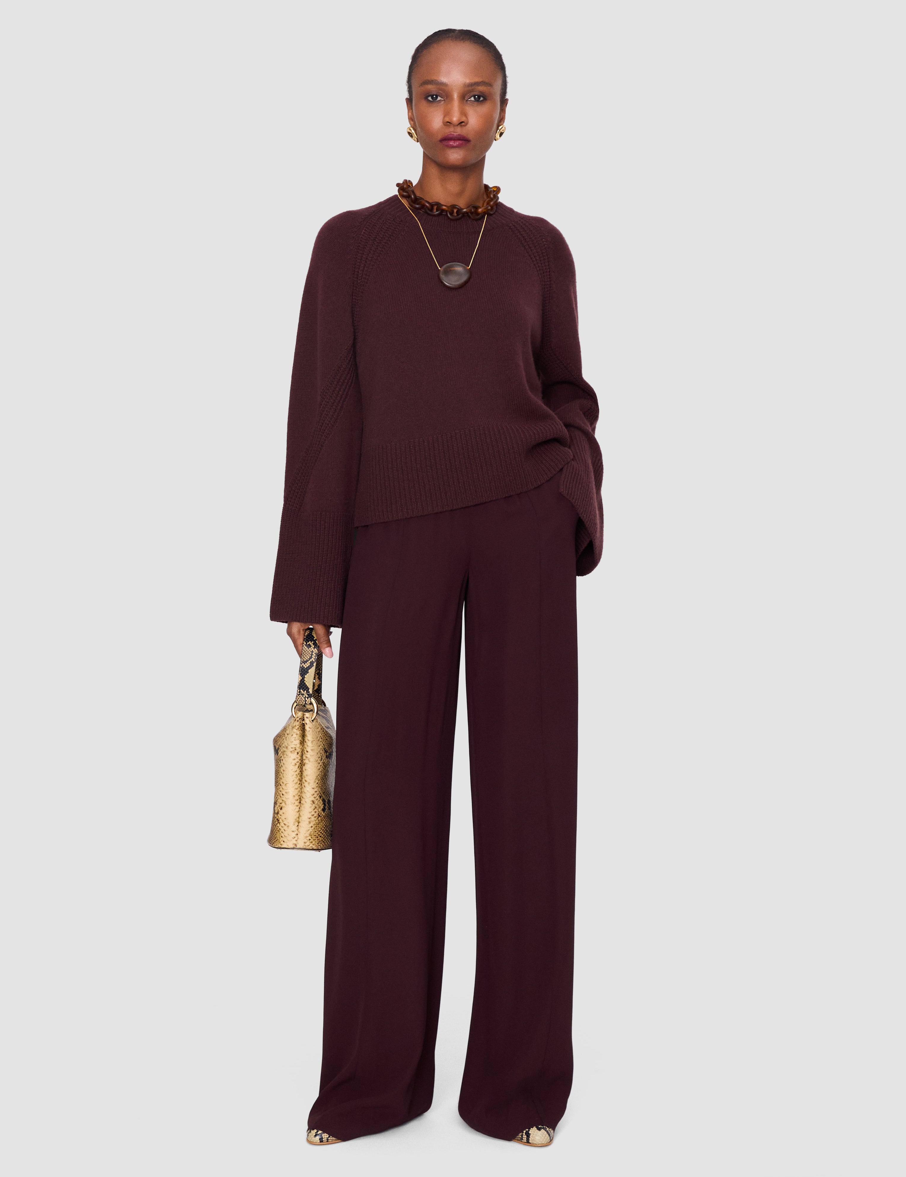 Purple Dee Crepe Trousers - Joseph