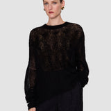 Black Delfina Mohair Silk Voile Jumper - Joseph
