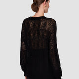 Black Delfina Mohair Silk Voile Jumper - Joseph