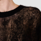 Black Delfina Mohair Silk Voile Jumper - Joseph