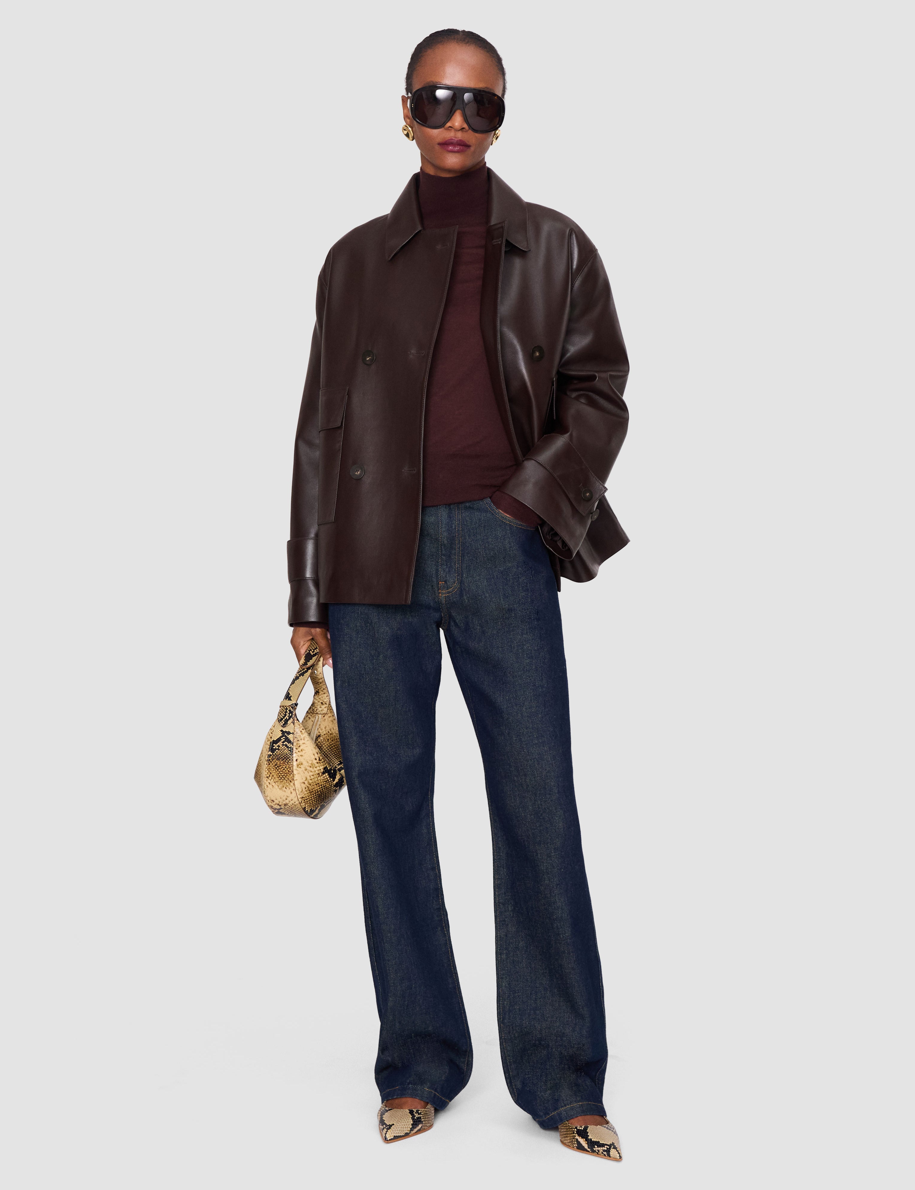 Brown Delia Soft Nappa Jacket - Joseph