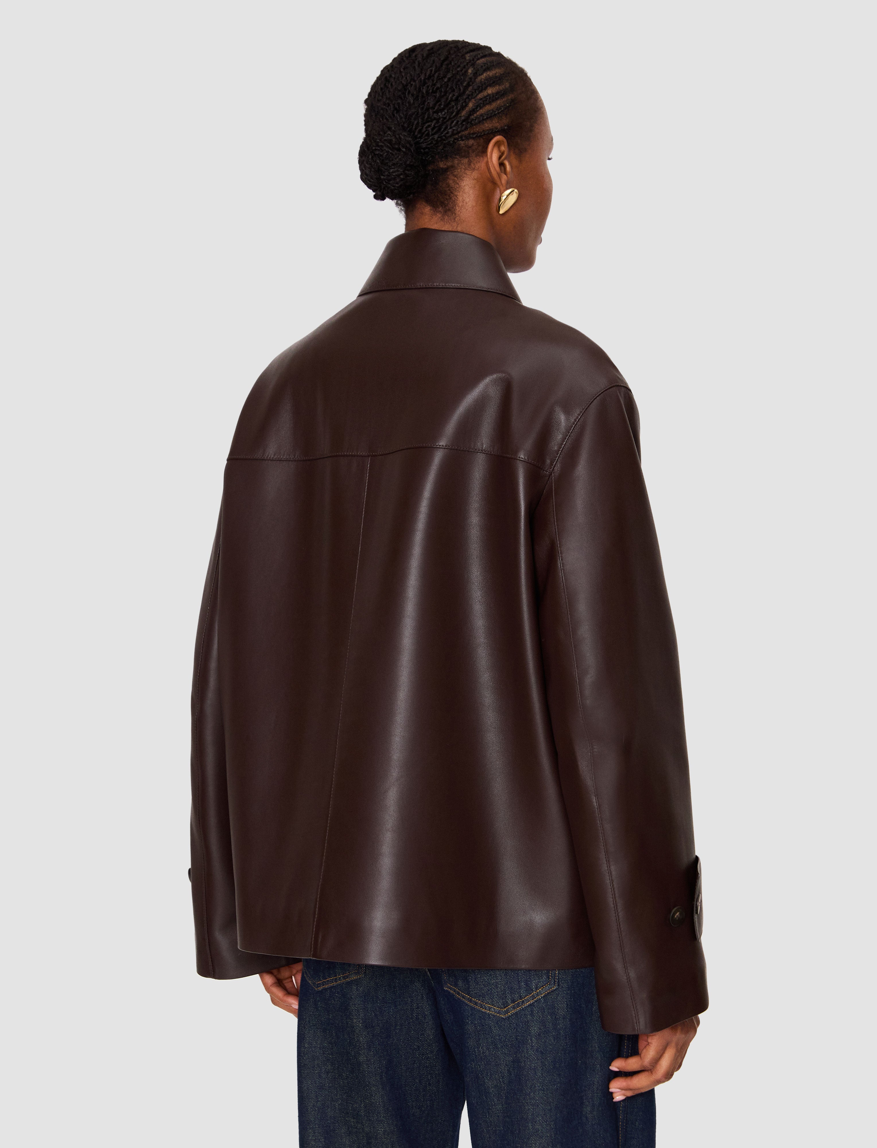 marron-veste-delia-en-nappa-souple-JOSEPH