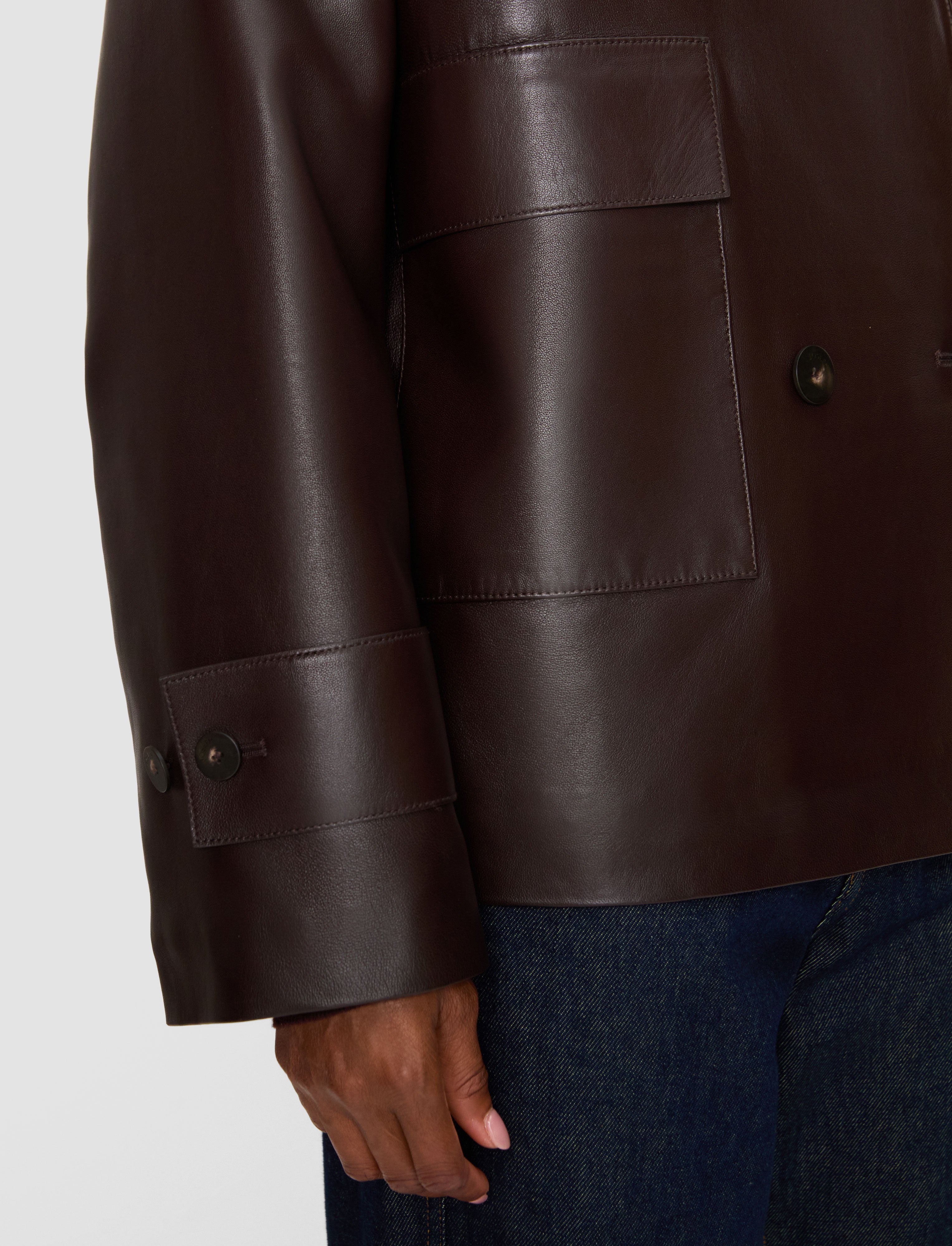 marron-veste-delia-en-nappa-souple-JOSEPH