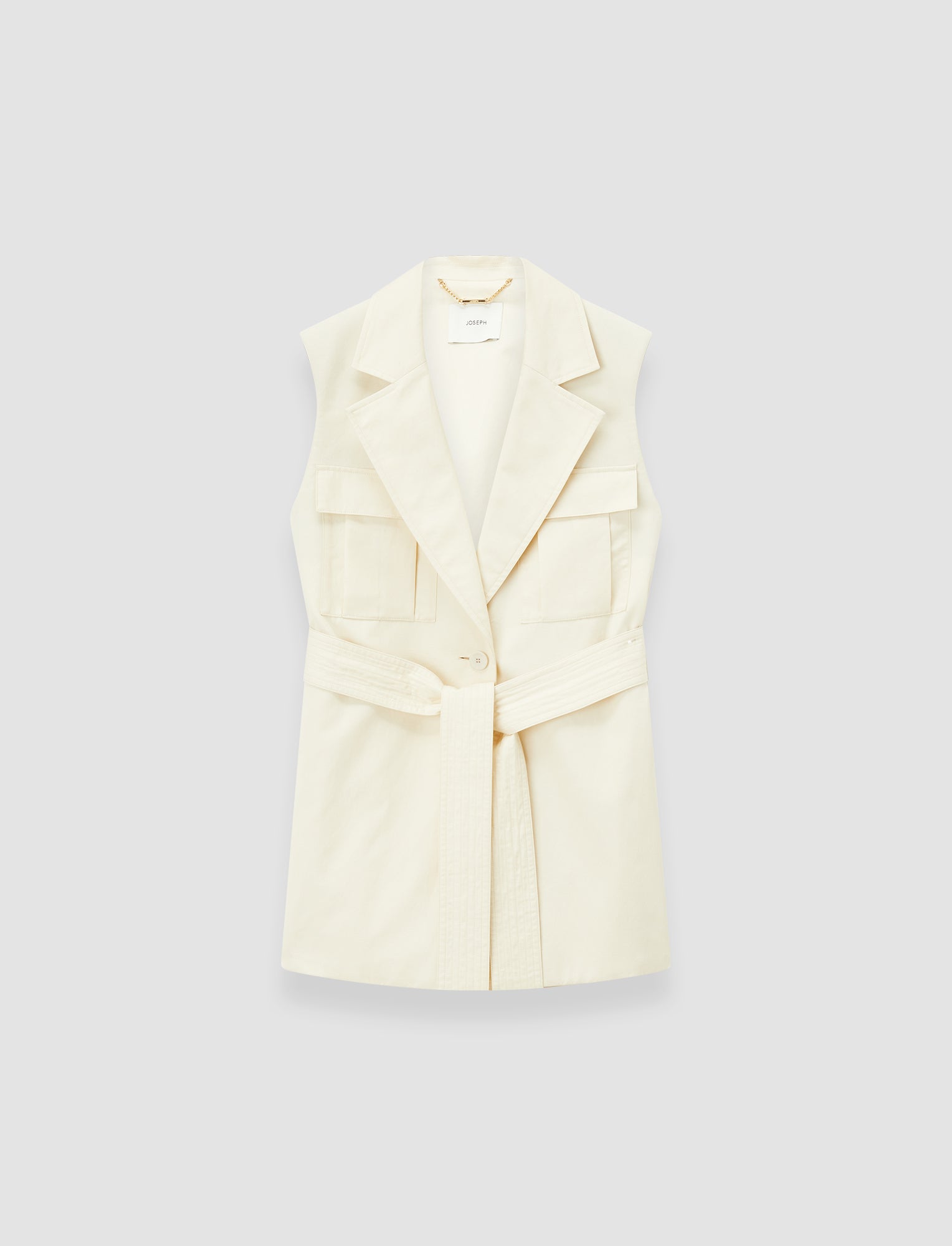 white-diafa-cotton-linen-sleeveless-jacket-JOSEPH