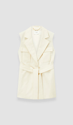White Diafa Cotton Linen Jacket - Joseph