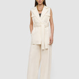 White Diafa Cotton Linen Jacket - Joseph