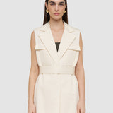 White Diafa Cotton Linen Jacket - Joseph