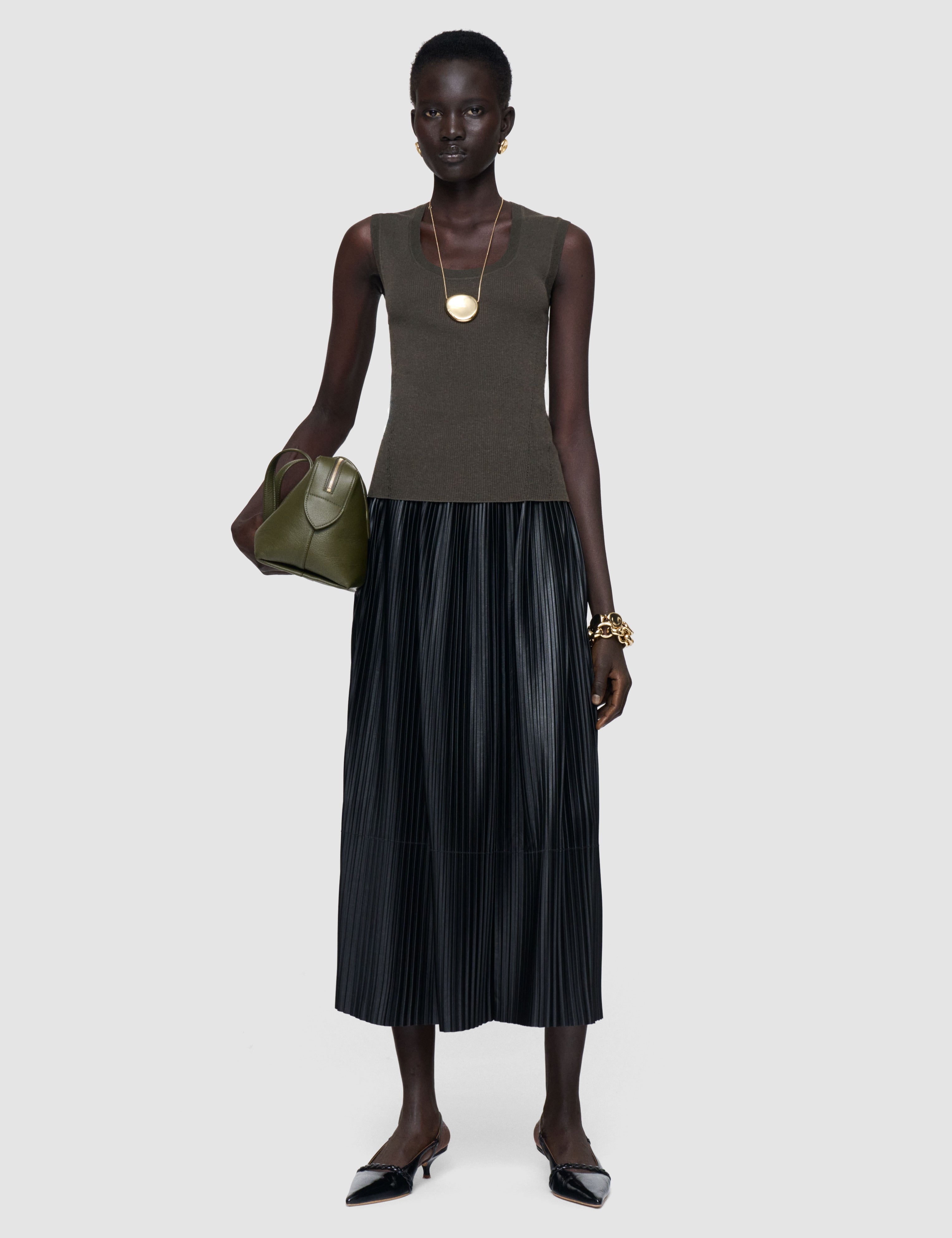 Black Didi Light Nappa Leather Skirt - Joseph