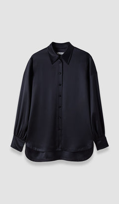 Black Dieu Double Satin Blouse - Joseph